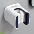 Wandmontierter Mopphalter, bohrfreier Besenclip, weißer blauer Kunststoff Organizer für Bad. - Mop-Clip zum Einstecken [Luxus-Blau]