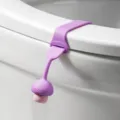 Elevador de asiento de inodoro de silicona morada, asa de champiñón creativa, 1 pieza. - Ajuste regular / Púrpura Rosa