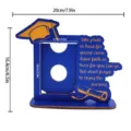 Cornice portafoto di laurea in legno da scrivania con citazione e dimensioni. - BT284: Modello B Blu