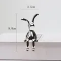 Silber galvanisierte Hasenfigur, moderne Tischdekoration und Ornament für das Wohnzimmer. - Sitzender Hase / Silber