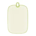 Portable household plastic cutting board with green border and hanging hole for kitchen use. - L / Green