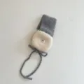 Kinder Strick Ohrenwärmer Winter Plüsch süße Baby Ohrenschützer weich grau creme gemütlich - Grau