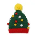 Festieve kerstboom gebreide muts met kleurrijke pompons voor winter warme vakantie muts - Kerststijl - Kleur 3
