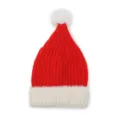 Rood-witte gebreide kerstmuts, gezellige wintermuts met pluche pompon en zachte rand voor feestdagen. - Kerststijl - Nr. 6 volwassenen