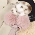 Plush winter earmuffs in pink and leopard print with cozy knit straps for cold weather. - Leopard Print Lace-Up Earmuffs - [Pink]