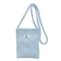 Sac bandoulière en tricot bleu clair pour téléphone, mini sac décontracté couleur bonbon. - Bleu clair