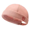 Cappello Docker retro rosa con ricamo cuore rosso berretto da marinaio casual in cotone. - M（56-58cm） / Rosa