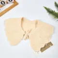 Strick Falschkragen für Damen, süßer Puppenkragen abnehmbarer Umhang, warmer Schal. - Beige