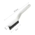 Multifunctional crevice cleaning brush for bathroom and kitchen, long handle stiff bristle tool. - White