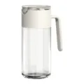 Glass oil dispenser bottle with leak-proof lid and ergonomic handle for kitchen cooking use. - 550ml / White
