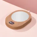 Intelligenter elektrischer Tassenwaermer Holzmaserung Heizuntersetzer fuer Kaffee und Milch - USB / Ahornholzmaserung