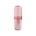 Tragbarer Reise-Waschbecher Zahnbürsten-Box Mundspülbecher-Set Zahnbürsten-Aufbewahrungs-Organizer - 3 Becher/Packung / Transparentes Rosa