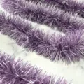 Purple tinsel garland 2m thickened Christmas tree party hanging decoration shiny ribbon. - Light Pink - 2m*9cm