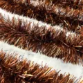 Bronze tinsel garland detail close-up, perfect for festive party decoration and holiday tree. - Coffee - 2m*9cm
