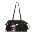 Grande borsa a spalla nera da donna, elegante borsa shopper alla moda per il lavoro quotidiano. - Nero