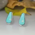 Türkis Tropfen Ohrringe aus Sterlingsilber minimalistischer geometrischer Schmuck - Tropfenform