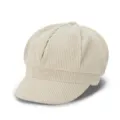 Khaki corduroy newsboy hat for women, retro octagonal painter cap, autumn spring casual hat. - M (56-58cm) / Cream