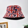 Union Jack print bucket hat voor heren en dames, stijlvolle zonnehoed voor vier seizoenen. - M (56-58cm) / Stijl B