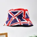 Union Jack print vissershoed, stijlvolle dubbelzijdige zonnehoed voor heren en dames buiten. - M (56-58cm) / Stijl C