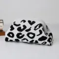 Black and white knitted cloud clutch bag, minimalist vintage frame shoulder crossbody bag for women - Clutch Style (夹口包豹纹款) / Black and White Leopard Print