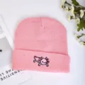 Pink Axolotl Embroidered Beanie Cute Animal Knitted Winter Warm Hat Casual Cute Skull Cap - Pink