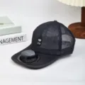 Solar fan baseball cap summer breathable mesh sun protection hat for outdoor sports cooling visor - Fan Style / Black