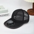 Unisex summer solar powered cooling fan baseball cap breathable mesh sun protection hat for outdoor - Fan Style / Navy Blue