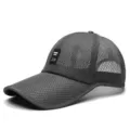 Breathable mesh baseball cap for men and women, summer sun protection casual sports hat. - Dark Gray