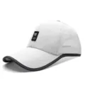 White breathable mesh baseball cap for summer sun protection, casual sports hat for men and women. - White