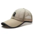 Breathable mesh baseball cap for summer sun protection, casual outdoor anti-UV snapback. - Off White