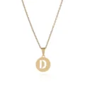 Goldene Initialen Buchstabe D Anhänger Halskette aus Edelstahl Kette Detailansicht - Buchstabe D / Gold