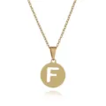Goldfarbene Edelstahl Buchstaben F Anhänger Halskette für Damen, filigrane Kette. - Buchstabe F / Gold