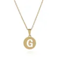 Goldene Edelstahl Initiale Buchstabe G Anhänger Halskette modischer Damenschmuck neu - Buchstabe G / Gold