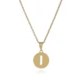 Goldfarbene Edelstahl hohle Alphabet Buchstabe I Anhänger Halskette Damen Mode Schmuck - Buchstabe I / Gold