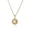 Goldfarbene Edelstahlanhaenger Halskette mit dem Anfangsbuchstaben K minimalistischer Schmuck. - Buchstabe K / Gold