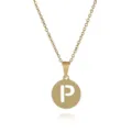 Goldene Initialen Buchstaben P Anhänger Halskette mit edler Edelstahl Kette für Damen. - Buchstabe P / Gold