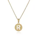 Goldener Edelstahl hohler Buchstabe R Anhänger Halskette schicke minimalistische Kette. - Buchstabe R / Gold