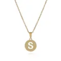 Goldene Edelstahl Halskette mit Buchstaben S Anhänger, minimalistische trendige Kette. - Buchstabe S / Gold
