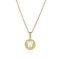 Goldfarbene Edelstahl Halskette mit filigranem Anhänger und ausgeschnittenem Buchstaben W - Buchstabe W / Gold