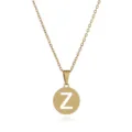Detaillierte Nahaufnahme des goldenen Edelstahlketten Anhängers mit dem Buchstaben Z - Buchstabe Z / Gold