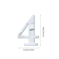 Acryl spiegel nummer 4 muursticker, reflecterende DIY huisdecoratie muursticker 9.7x6.4cm - Zilver / 4