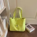 Joli sac cabas en toile à pois style coréen sac à bandoulière décontracté pour femmes - Vert
