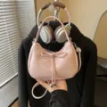 Rosa Schleife Dumpling Schultertasche modische Pendler Umhaengetasche Damen Handtasche neu - Ohne Anhänger / Rosa