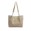 Stylish women's large capacity tote bag casual shoulder bag PU leather commute handbag - Without Pendant / Khaki