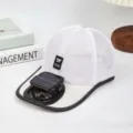 Solar powered fan baseball cap for summer outdoor sun protection breathable mesh dad hat - Full Trim Mesh Baseball Cap with Solar Fan - White