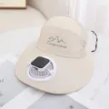 Chapeau de soleil avec ventilateur solaire casquette exterieure protection UV pour adulte - Chapeau Unique (Sans Ventilateur) / Beige