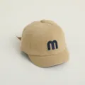 Gorra de béisbol corta para niños con bordado de letras azules, sombrero de algodón casual. - Bordado Letra M (Grande M) / 50CM (Para 1-3 Años) / Caqui