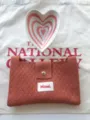 Casual knit crossbody bag with magnetic snap, stylish women's mini knitted coin purse. - Coral