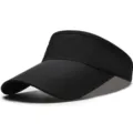 Visière de sport noire en polyester, casquette respirante perforée à séchage rapide. - Réglable / Noir