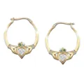 Goldene Claddagh Creolen mit Herz und Krone Design, elegante europaeische Modeschmuck Damen - Gold